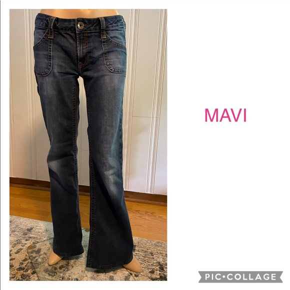 COPY - MAVI I jeans denim pants bottoms dark wash ROMY 30/34 inseam flap pockets - Picture 1 of 12